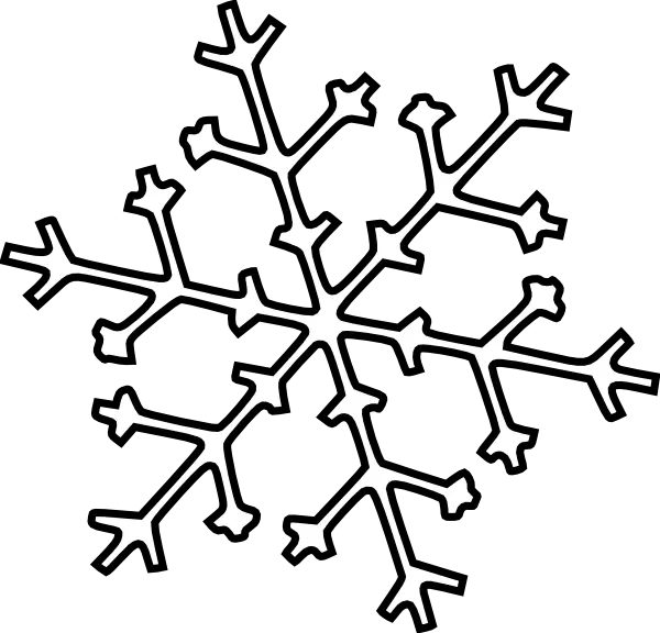 Simple Black Outline of a Snowflake