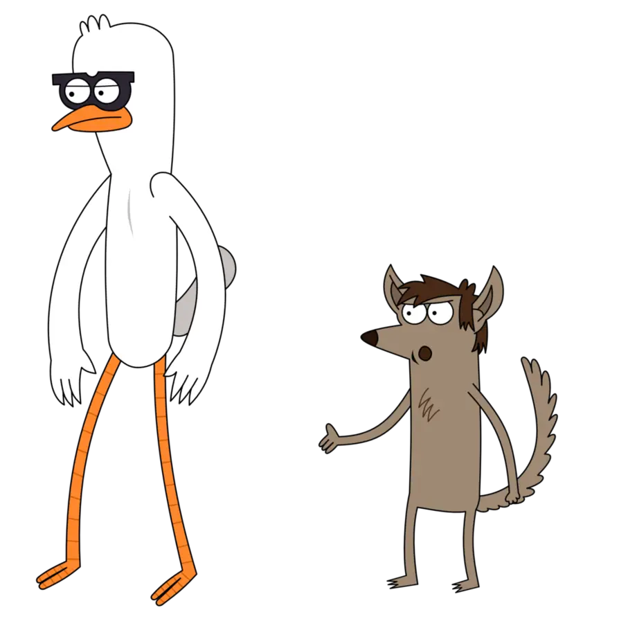 Cartoon Rooster and Raccoon Duo