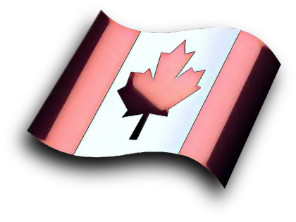 Waving Canadian Flag with Maple Leaf