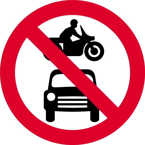 No Motor Vehicles Road Sign