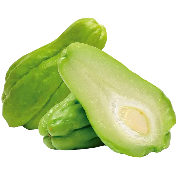 Fresh Green Chayote Fruits