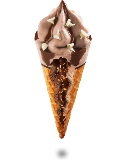 Chocolate Ice Cream Cone with Toppings