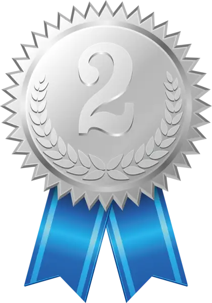 Silver Medal with Blue Ribbon
