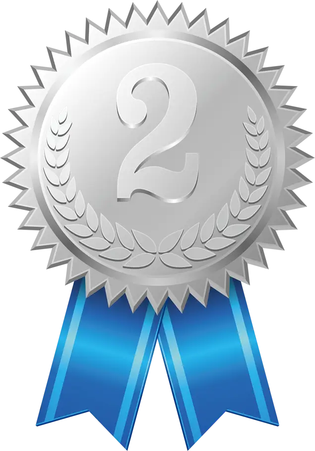 Silver Medal with Blue Ribbon