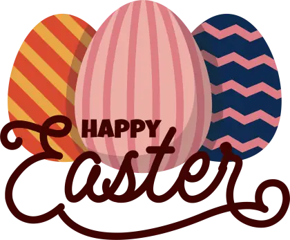 Easter Eggs with &#039;Happy Easter&#039;
