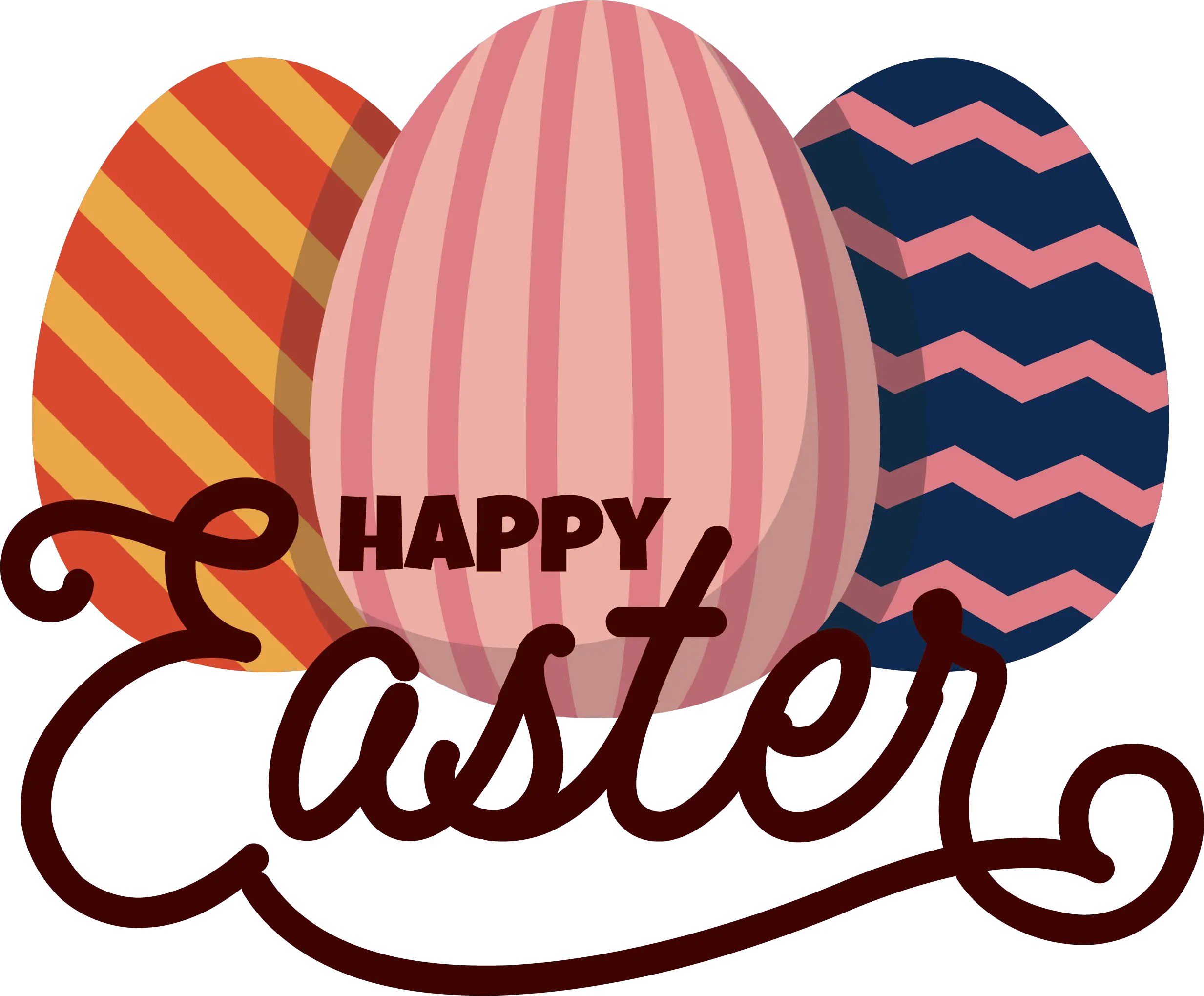 Easter Eggs with 'Happy Easter'