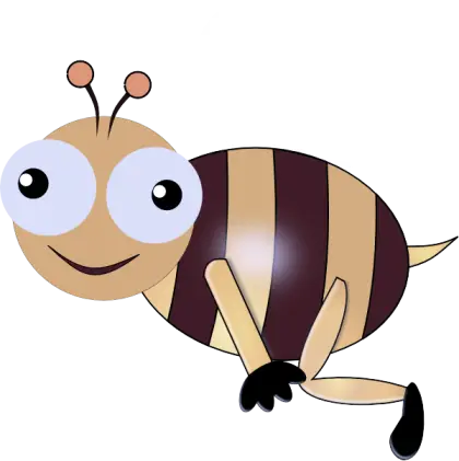 Cute Cartoon Bee with a Smiling Face