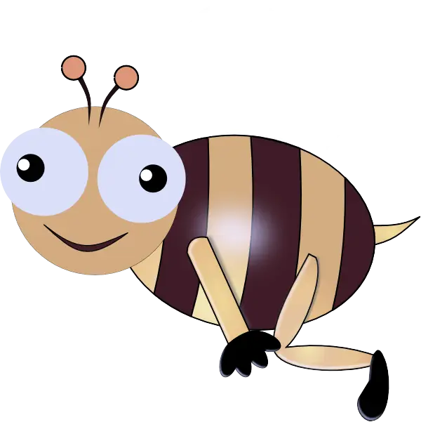 Cute Cartoon Bee with a Smiling Face