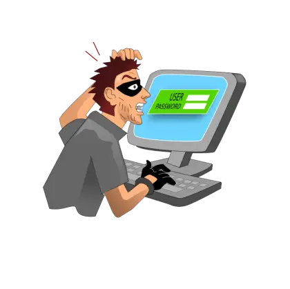 Cartoon Hacker at Work Illustration