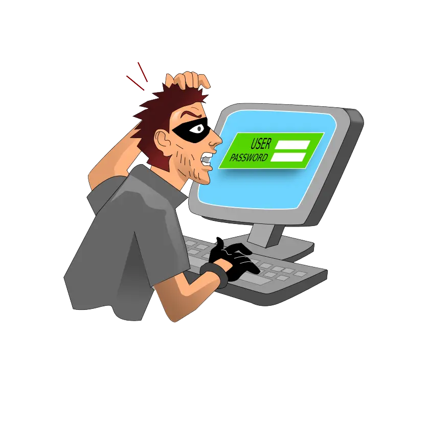 Cartoon Hacker at Work Illustration