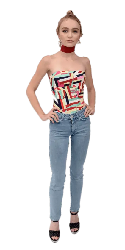 Woman in Casual Jeans and Colorful Top