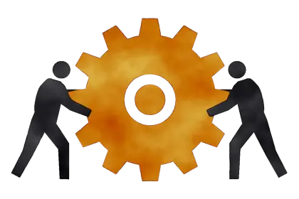 Teamwork and Gear Collaboration Illustration