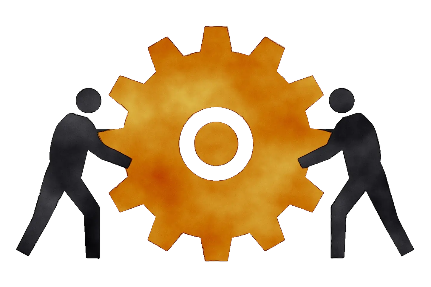 Teamwork and Gear Collaboration Illustration