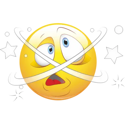 Dizzy Emoji with Spinning Stars
