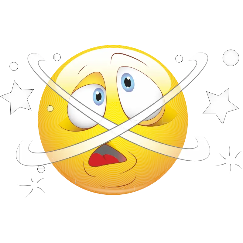 Dizzy Emoji with Spinning Stars