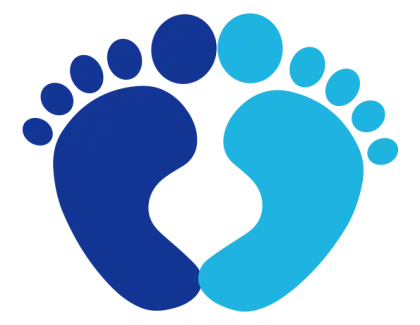 Blue Footprint Graphic Representation
