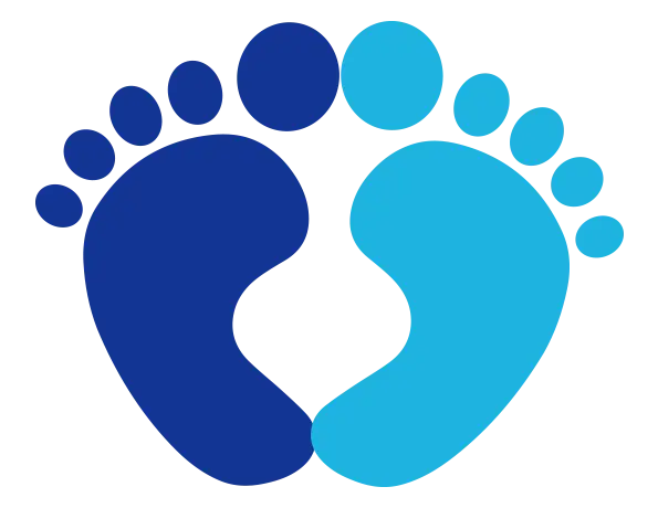 Blue Footprint Graphic Representation