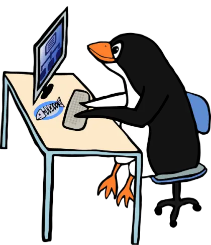 Penguin Working at Desk