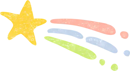 Yellow Star with Colorful Streak Graphics
