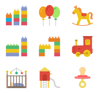 Colorful Children&#039;s Toys Collection