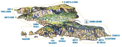 Illustrated Map of Capri Island