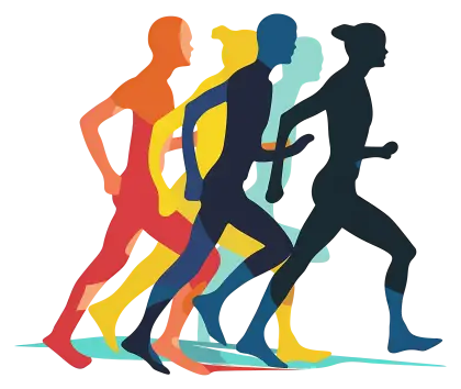 Colorful Silhouettes of Runners