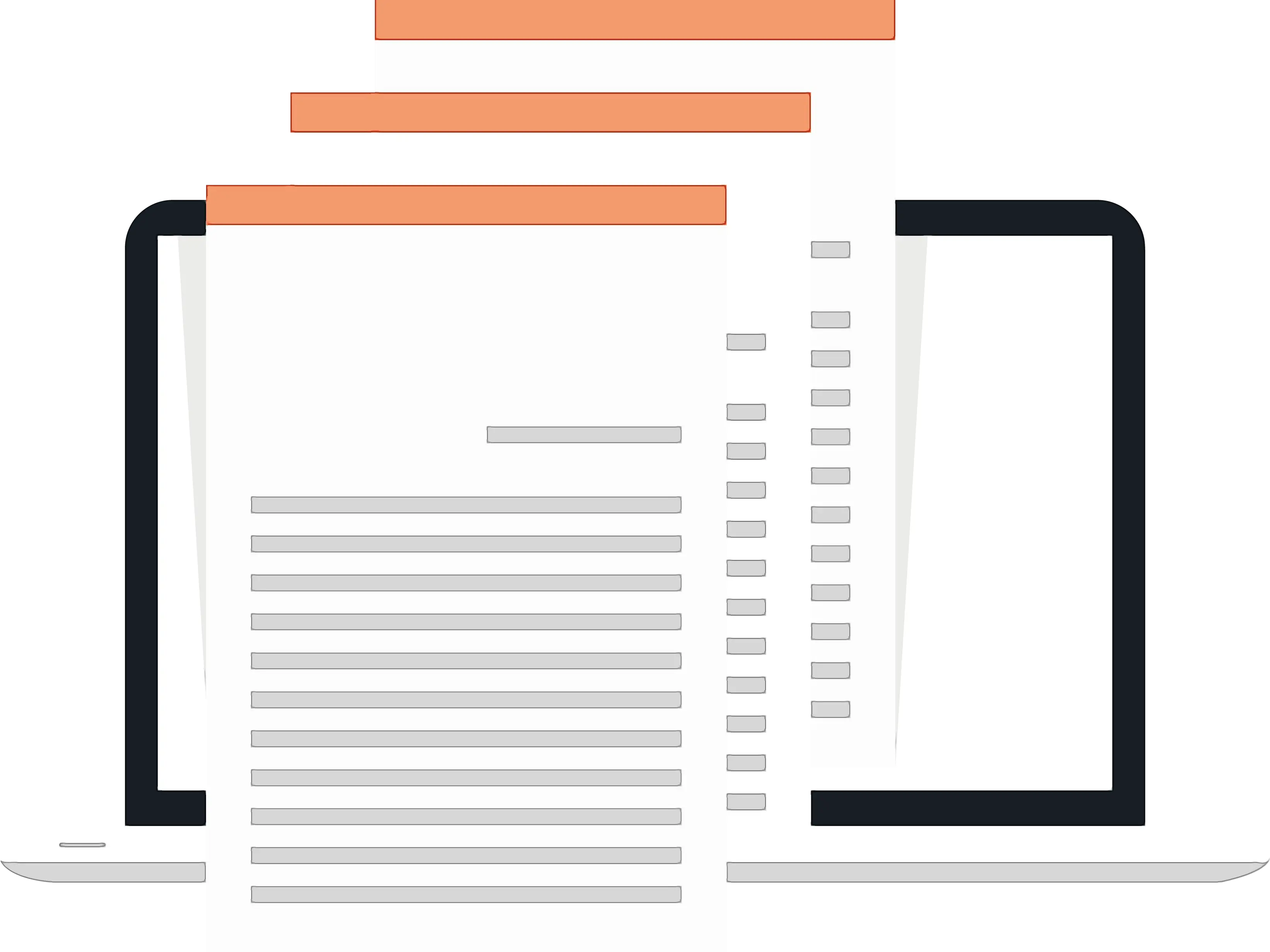 Documents on Laptop