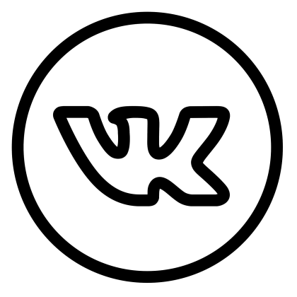 VK Logo Illustration in Black Outline