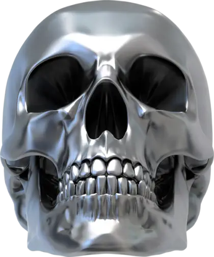 Metallic Human Skull Anatomy