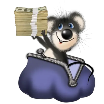 Cartoon Mouse with Money