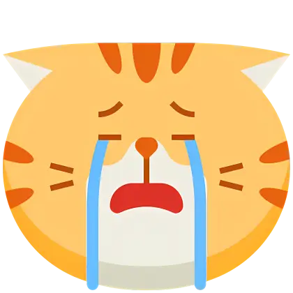 Crying Cartoon Cat Face Icon