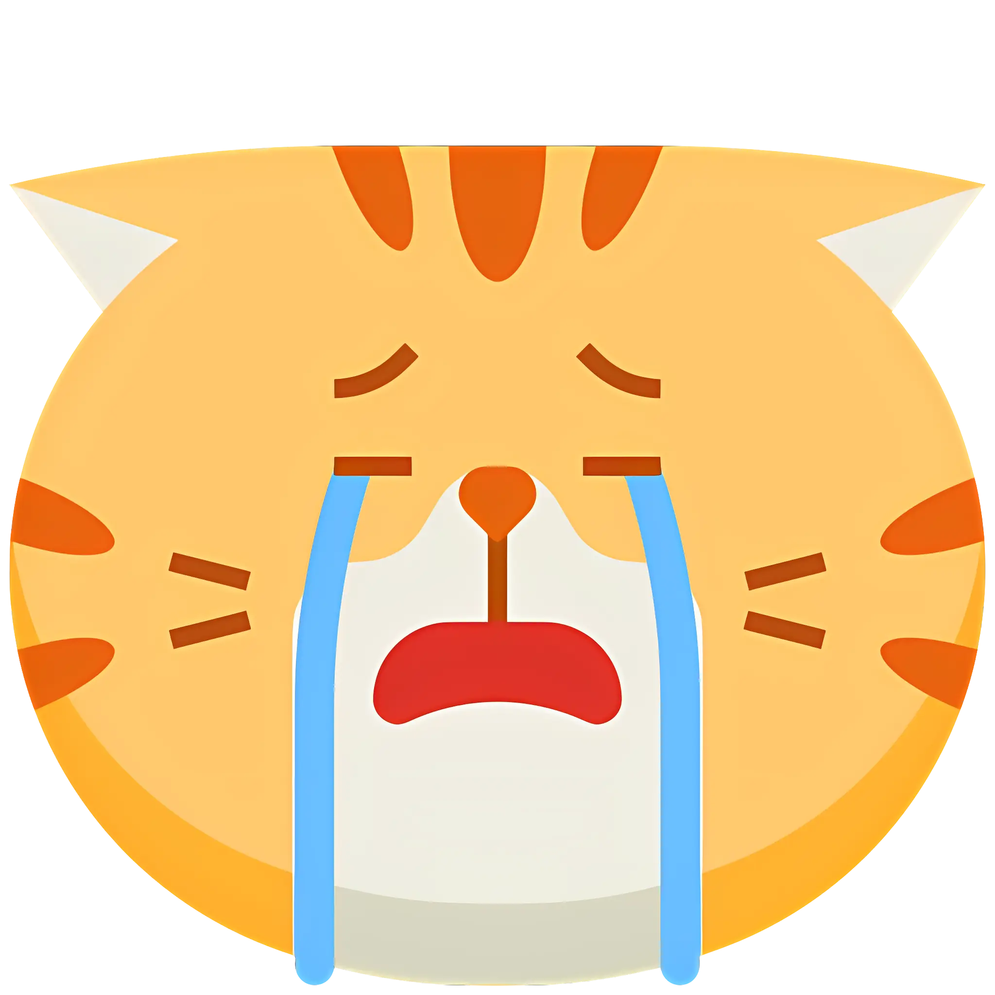 Crying Cartoon Cat Face Icon