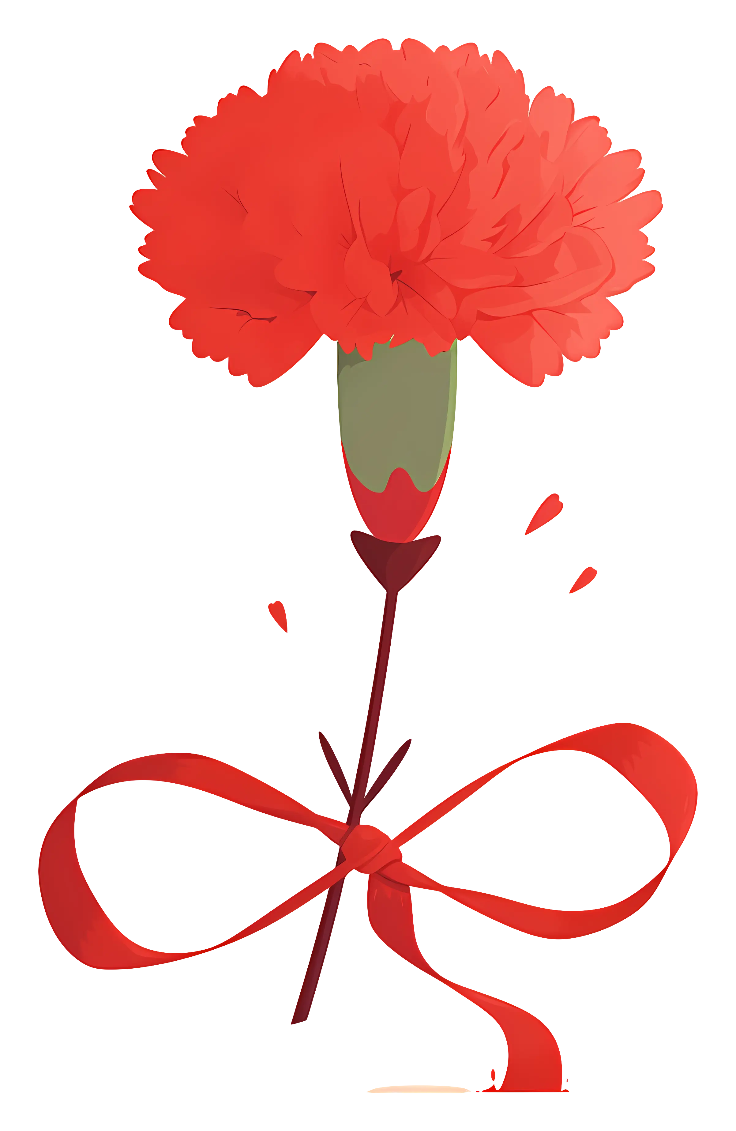 Red Carnation with Ribbon
