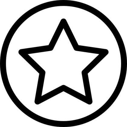 Outlined Star in Circle Icon