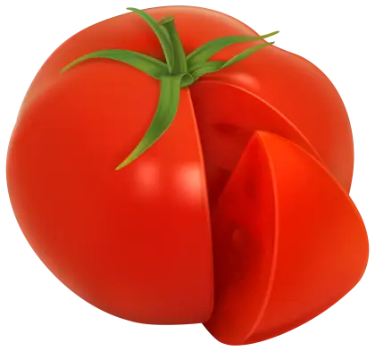 Red Tomato with Slice Illustration