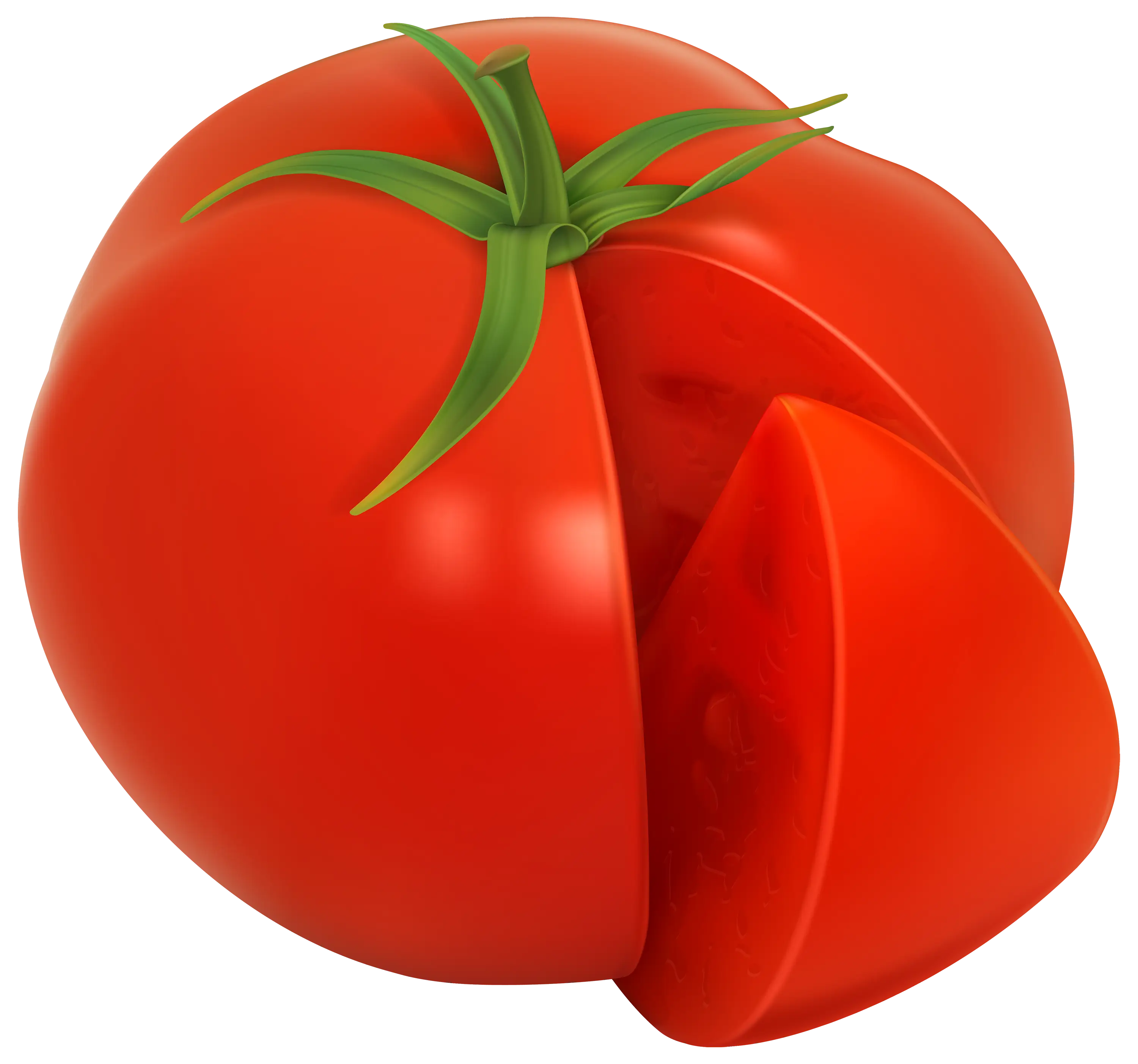 Red Tomato with Slice Illustration
