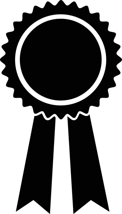 Black and White Award Ribbon Symbol