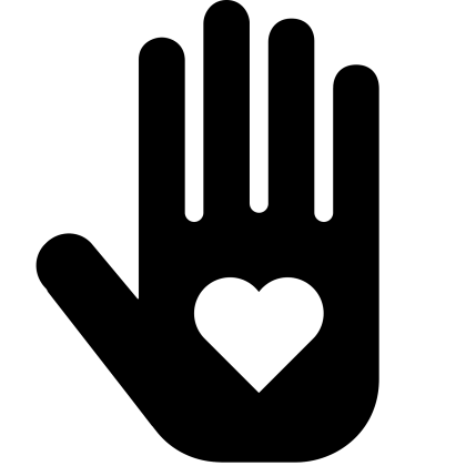 Black Hand with Heart Symbol