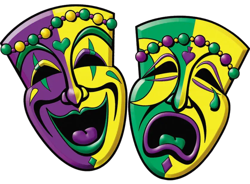 Comedy and Tragedy Masks for Mardi Gras