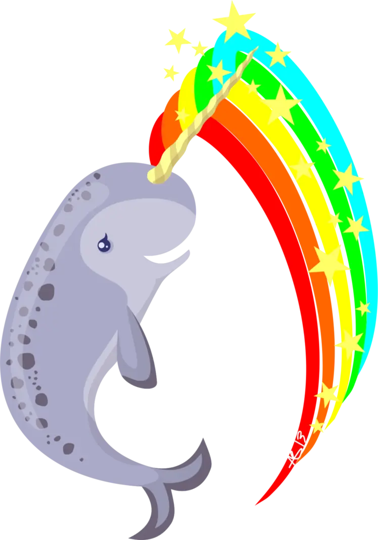 Narwhal with a Rainbow Tusk