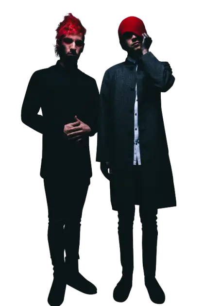 Silhouette of Two People Standing