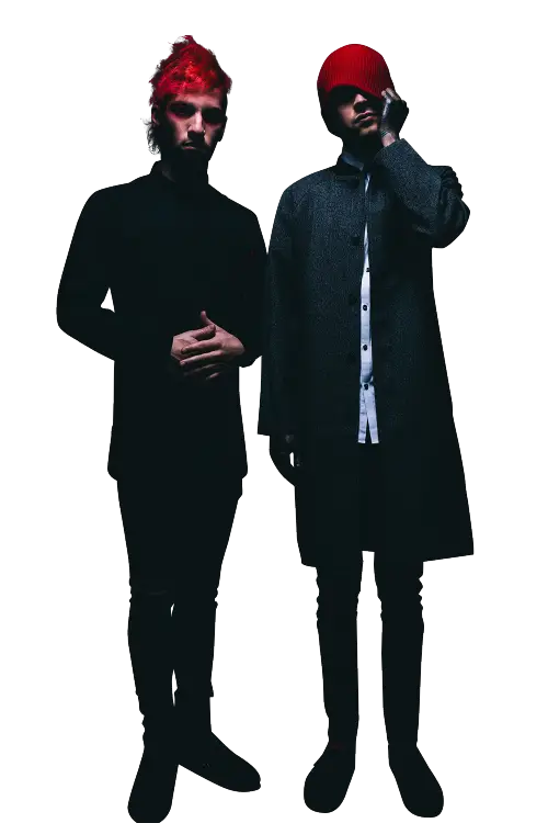 Silhouette of Two People Standing