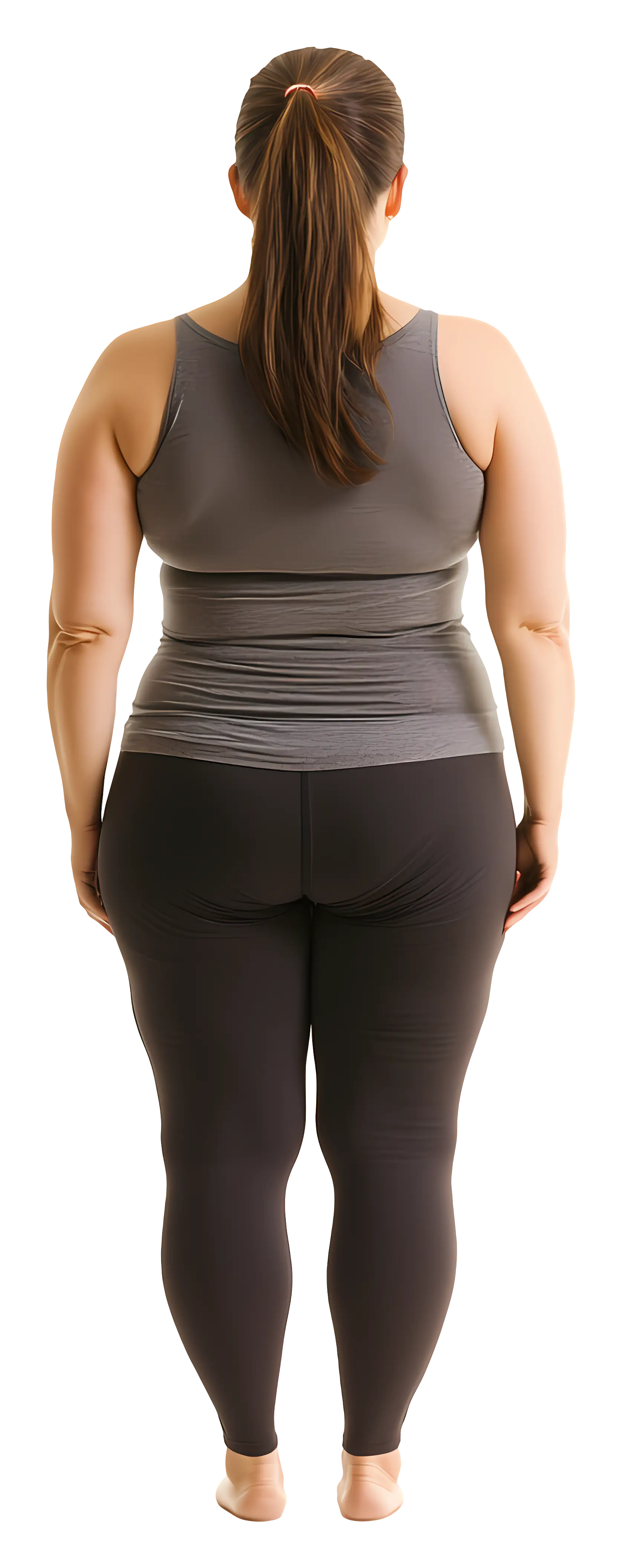 Casual Back View of Woman in Leggings