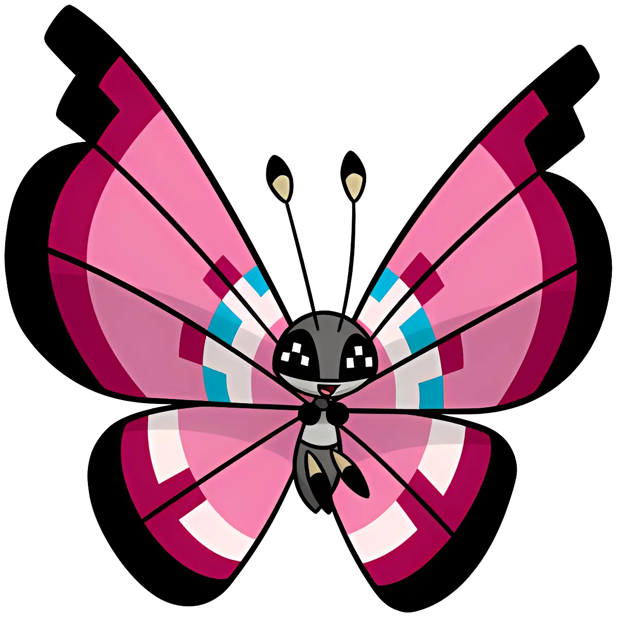 Pink Butterfly Cartoon Illustration