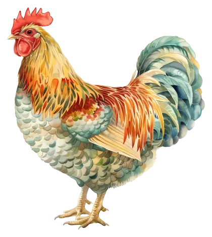 Colorful Rooster with Vibrant Feathers