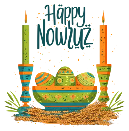 Nowruz Celebration with Candles and Eggs