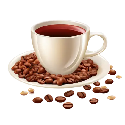 Espresso Cup with Coffee Beans