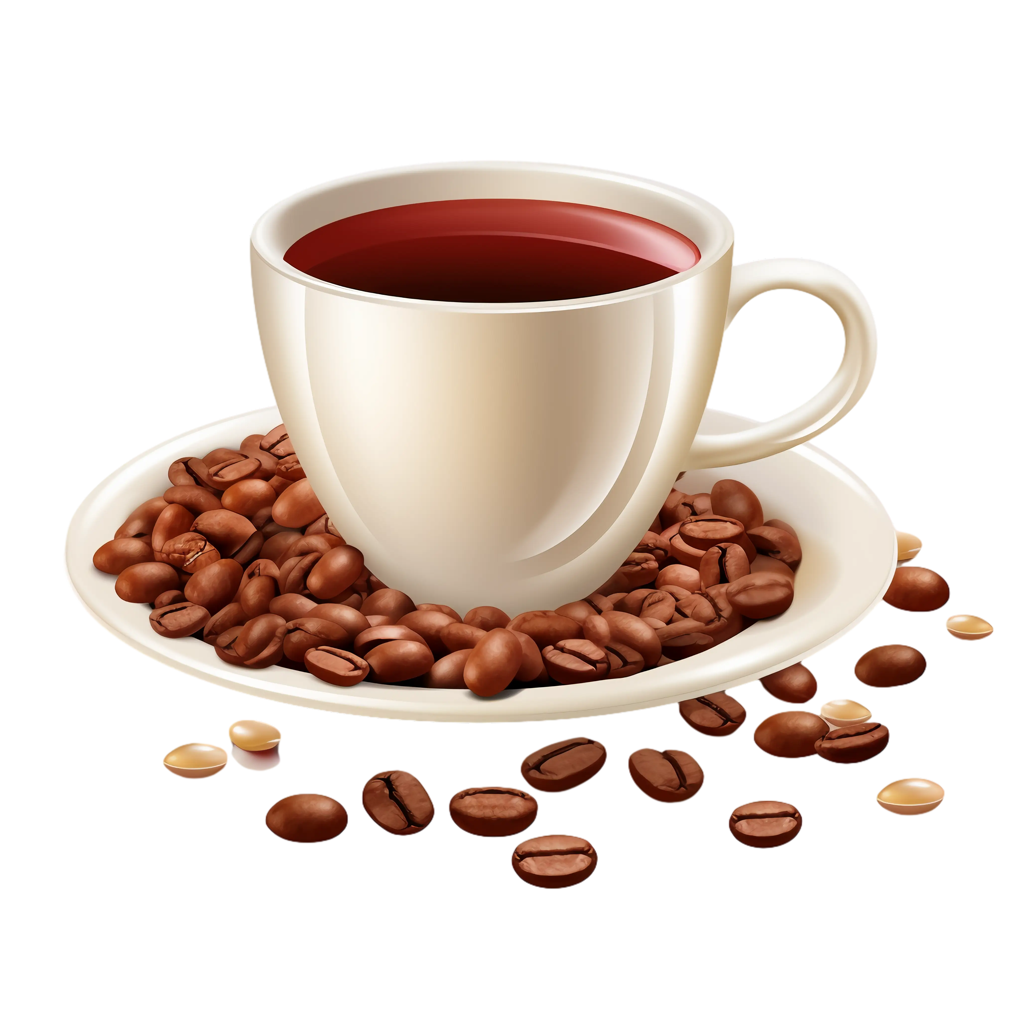 Espresso Cup with Coffee Beans
