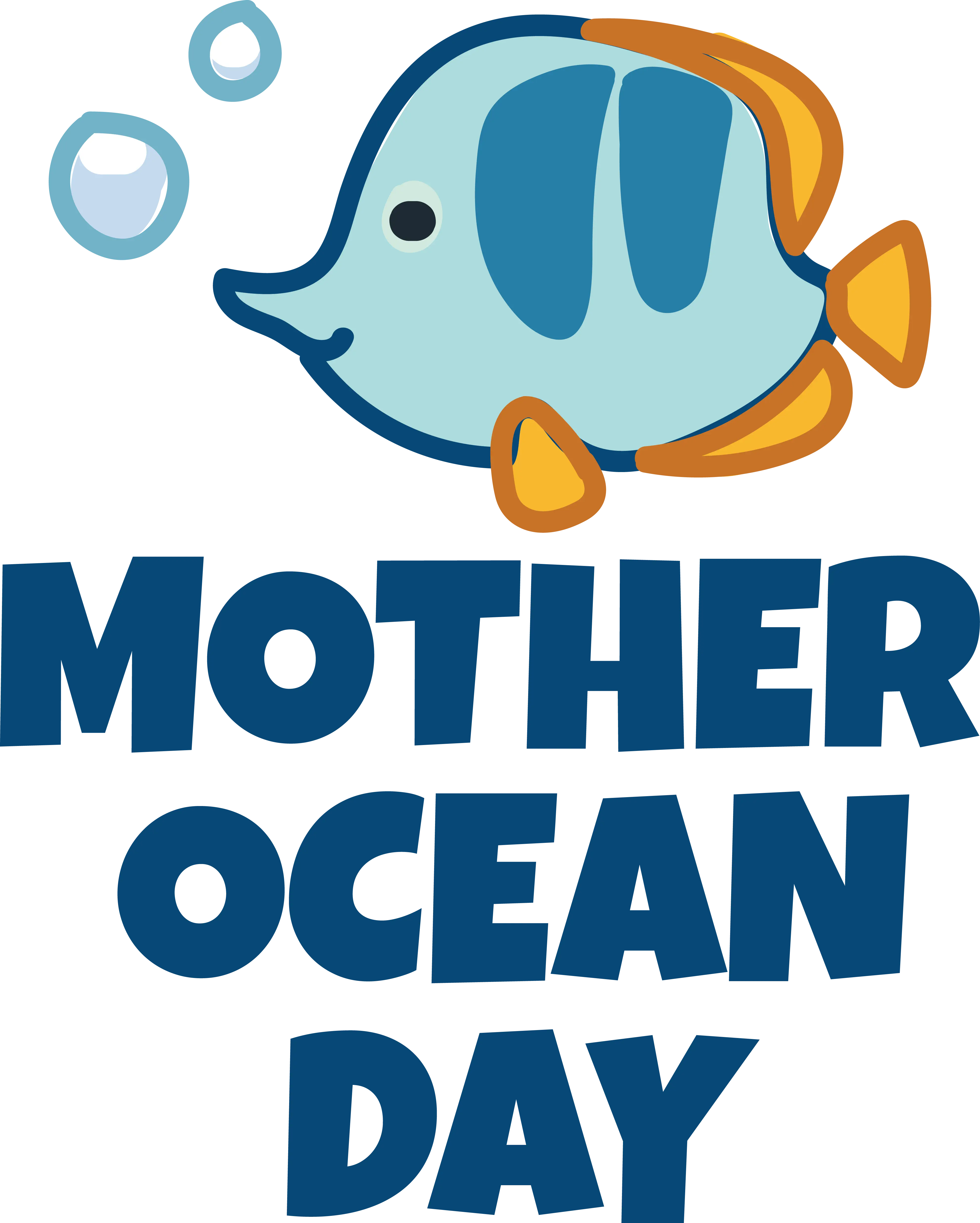 Blue Fish Illustration for Mother Ocean Day