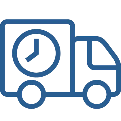 Delivery Truck Icon with Clock Symbol